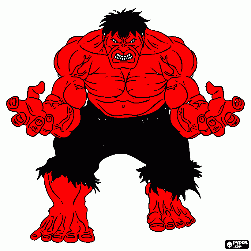 red hulk da colorare