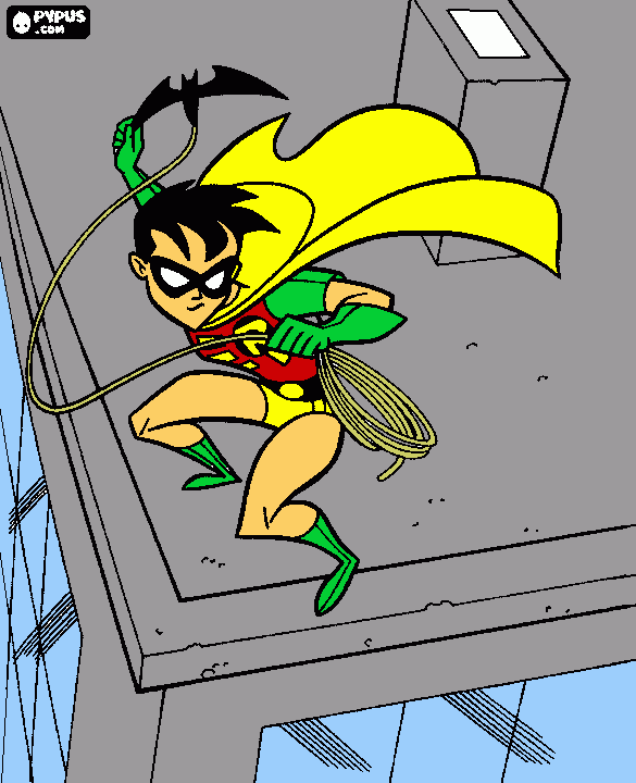 Robin sta per lanciare un Bat Rampino da colorare