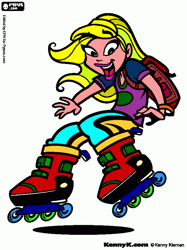 roller girl da colorare