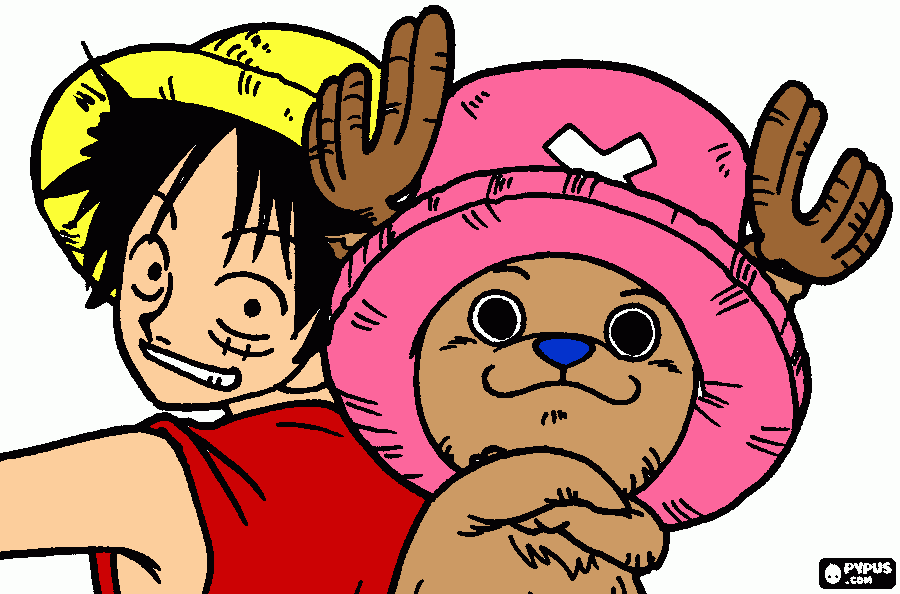 rufy e chopper da colorare