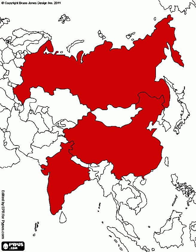 russia cina india da colorare