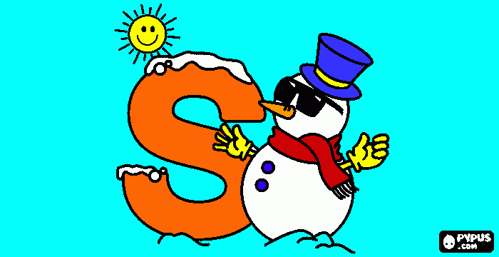 S pupazzo neve da colorare