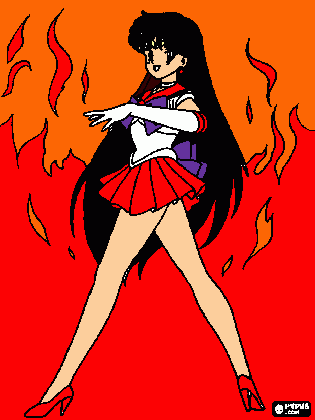 sailor mars da colorare