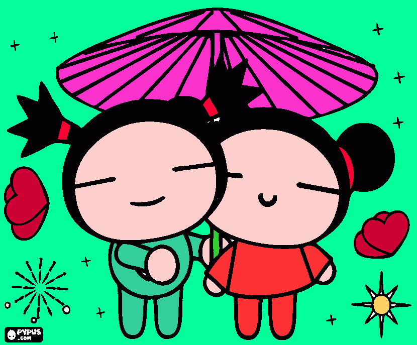sara e  luigi da colorare