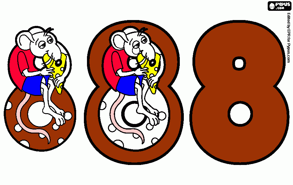 scheda numero 8 buona da colorare