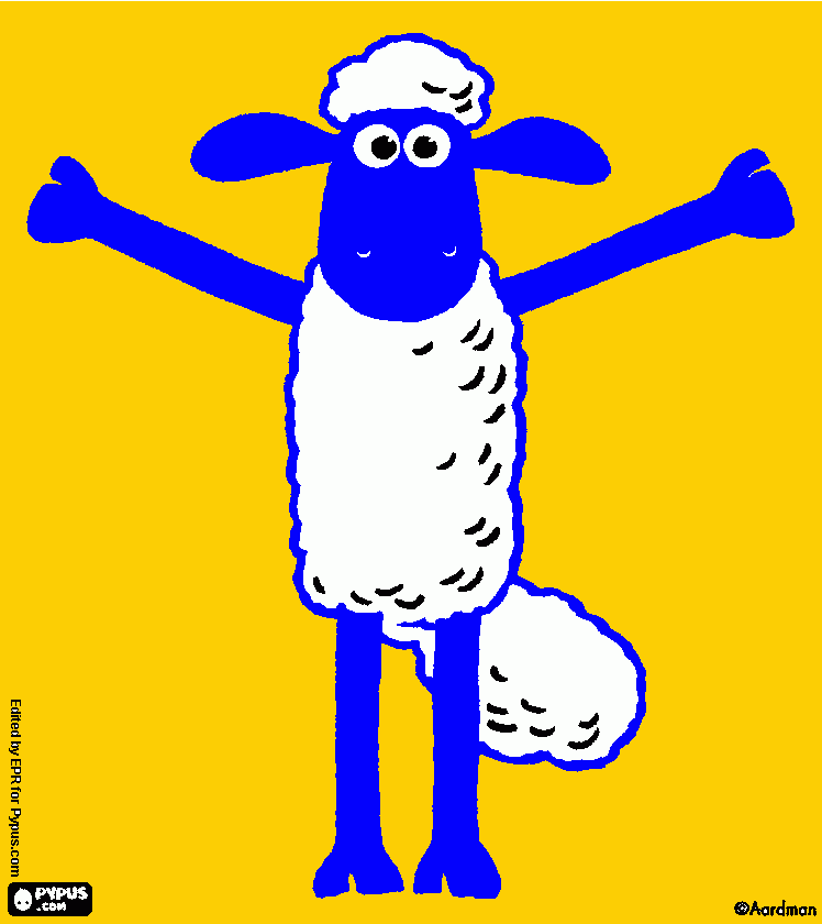 shaun la pecora azurra da colorare