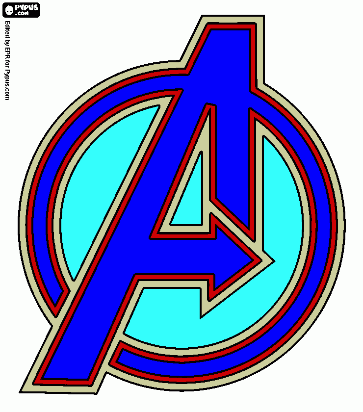 simbolo avengers  da colorare
