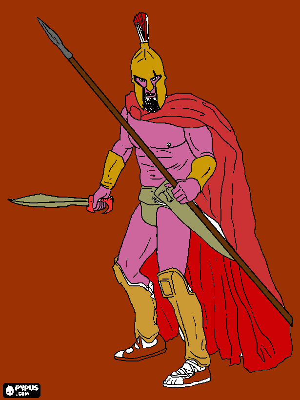 Soldato spartano da colorare