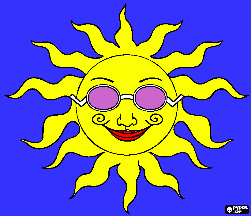 sole colorato da colorare