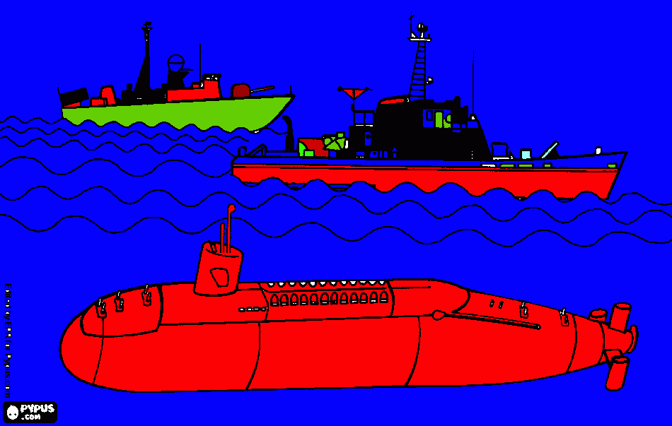 sottomarino e navi da colorare