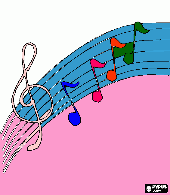 spartito musicale da colorare