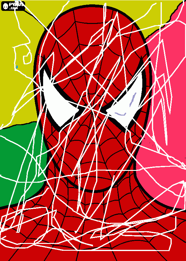 spider man con ragnatele da colorare