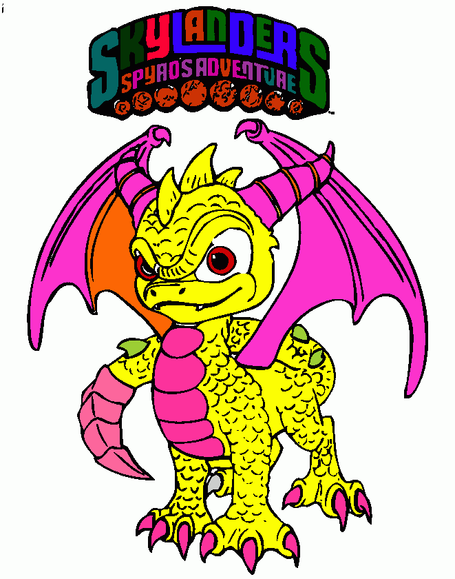 spyro rosa da colorare