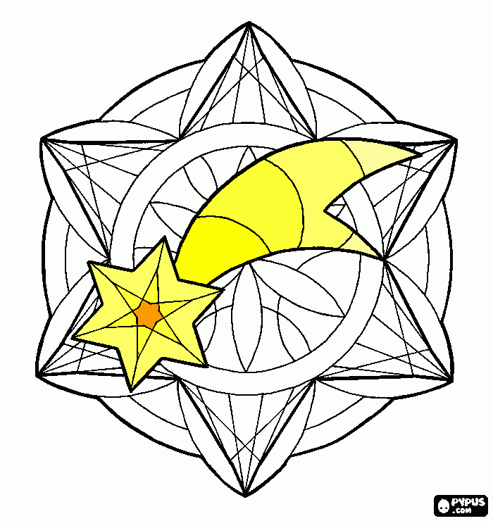 stella di natale gialla da colorare