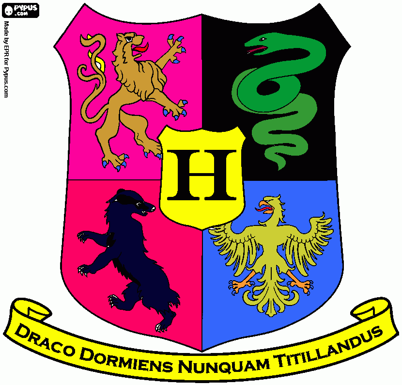 stemma hogwarts da colorare