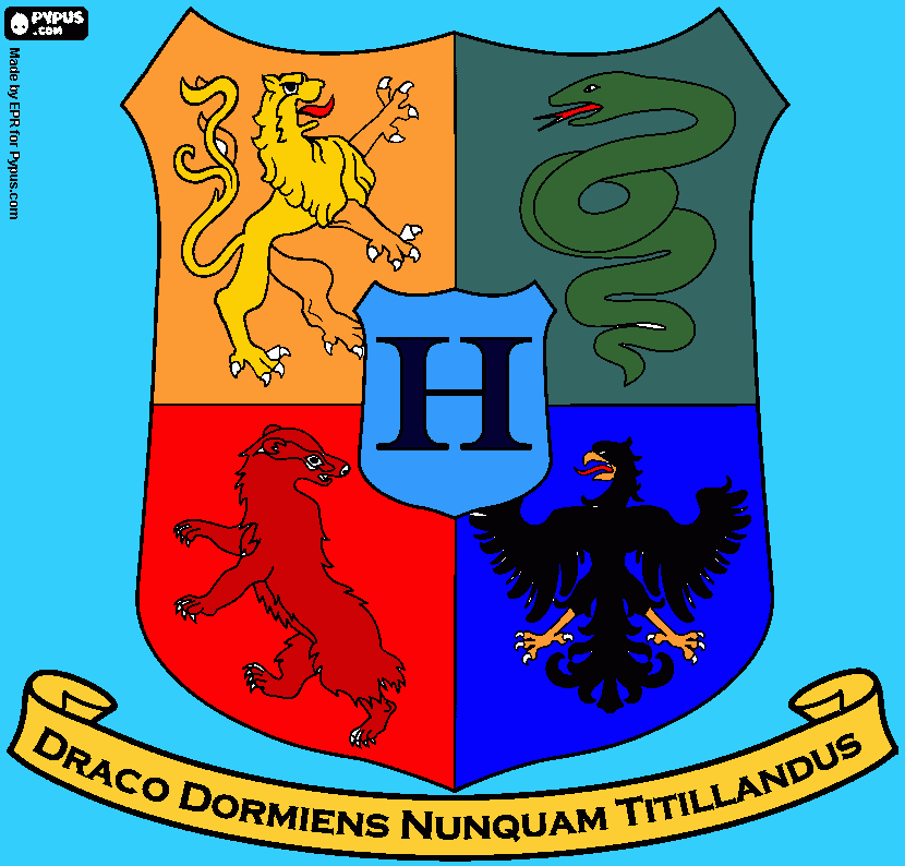 stemmi di hogwarts da colorare