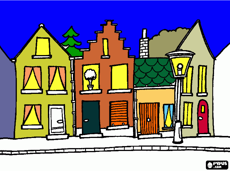 strada in città da colorare