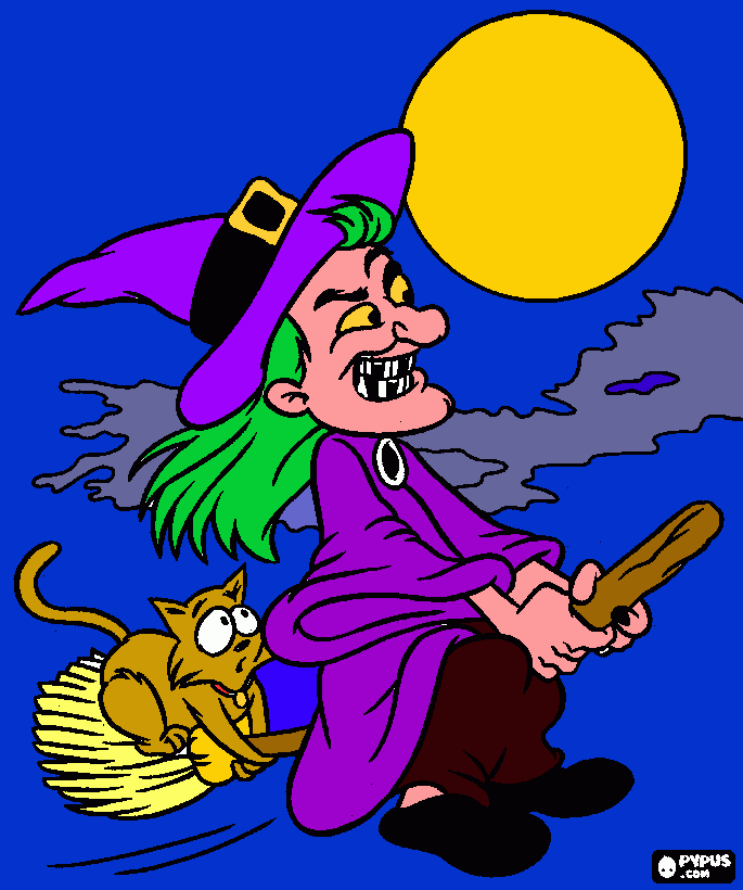 strega colorata da colorare