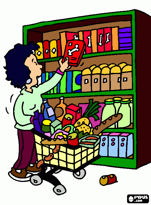 supermercato da colorare