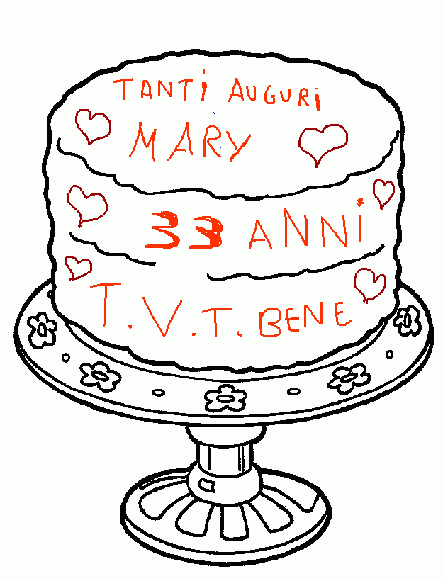 tanti auguri da colorare