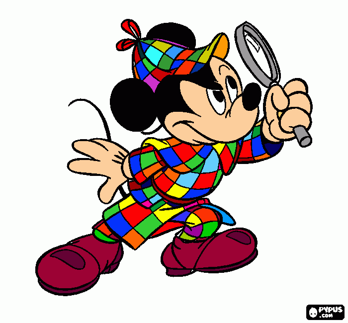 topolino arlecchino da colorare