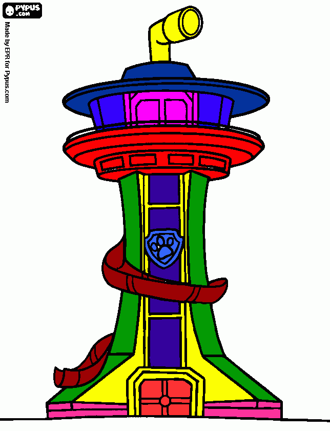 Torre Controllo Paw Patrol da colorare