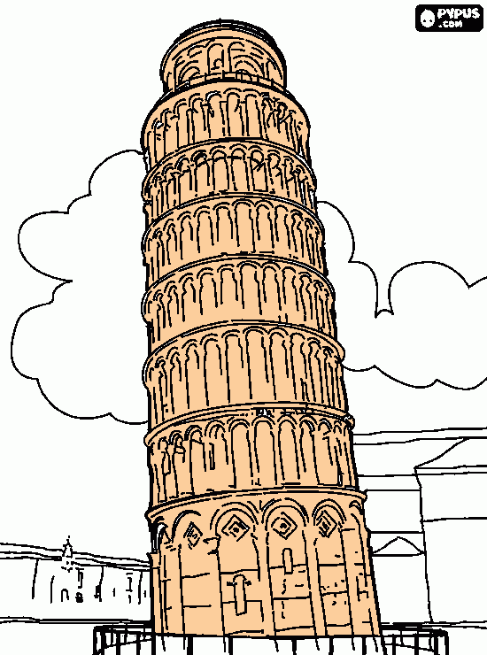 Torre di Pisa da colorare
