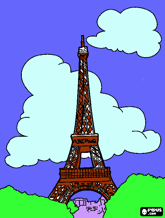 torre eiffel da colorare