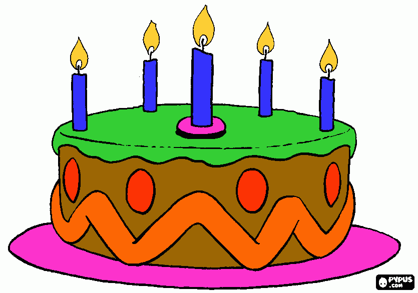 torta 5 anni da colorare