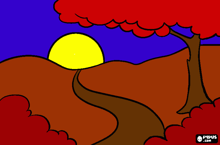 tramonto caldo da colorare