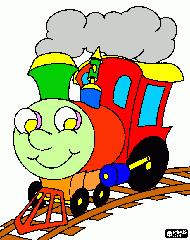 trenino colorato da colorare