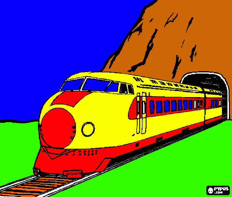 TRENO DIETRO MONTAGNA da colorare