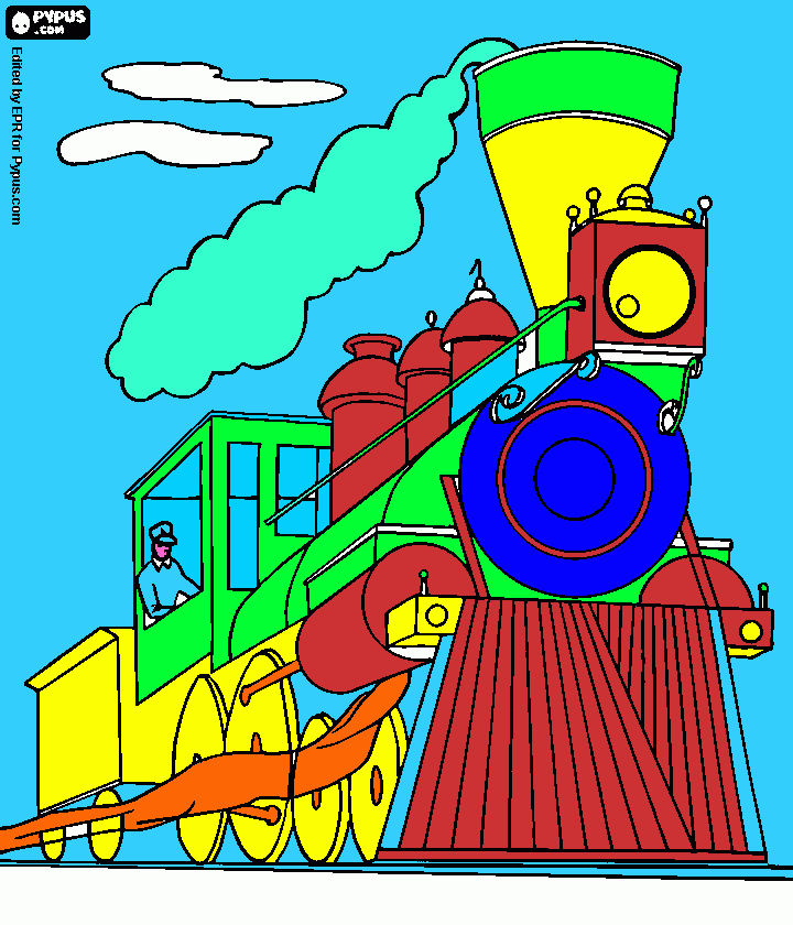 treno nonno da colorare