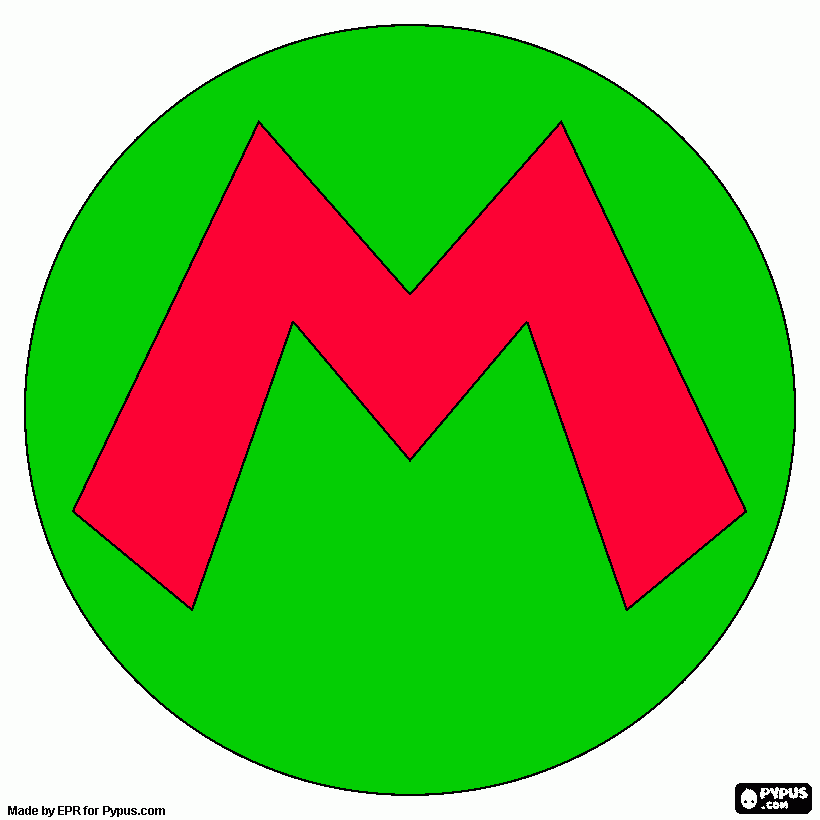 un cerchio con dentro una lettera m da colorare