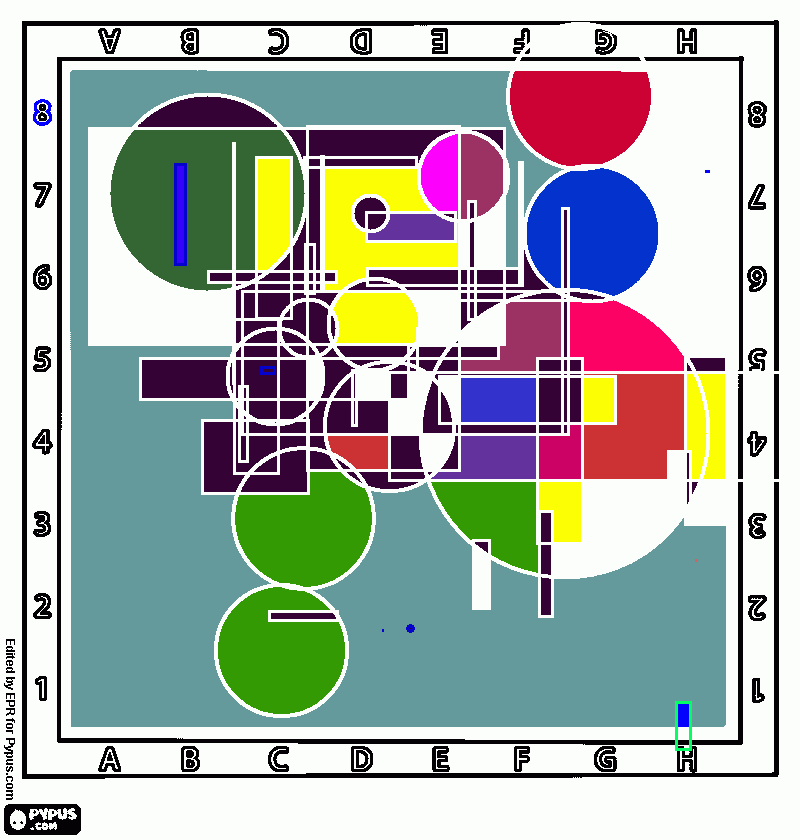 un dipinto di composizione astratta e geometrica da colorare