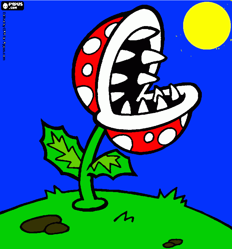 Un disegno per te della pianta carnivora di Mario Bros da colorare