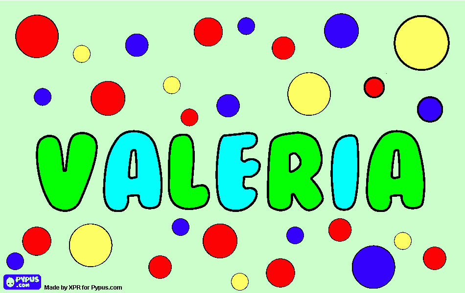 un nome per ragazza Valeria da colorare