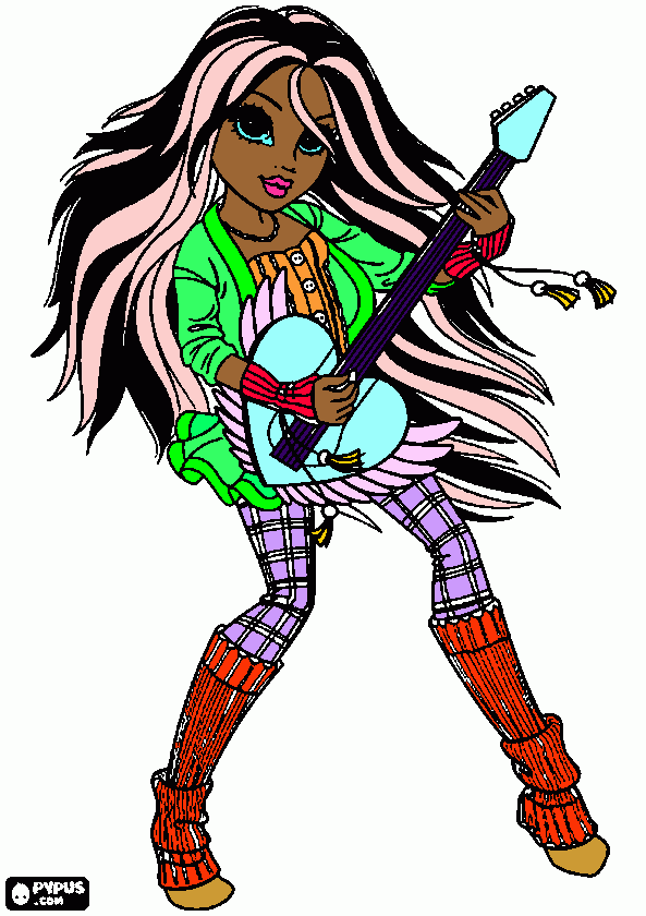 una cantante rock da colorare