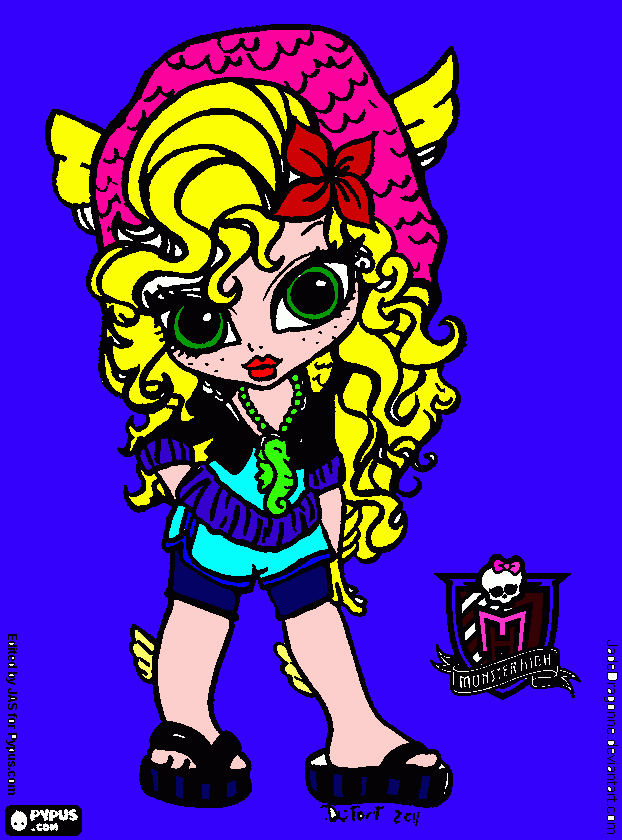 una piccola monster high di nome laguna blu da colorare