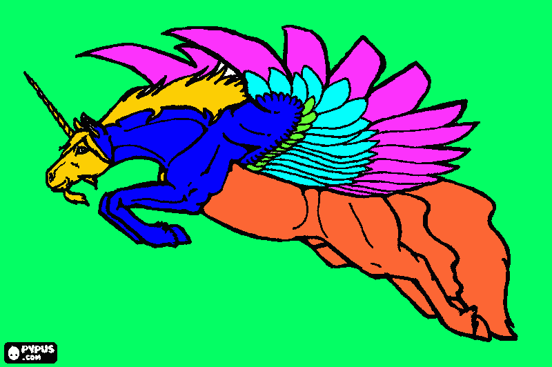 unicorno alato da colorare