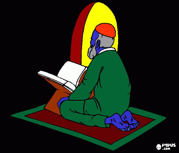 uomo che prega da colorare