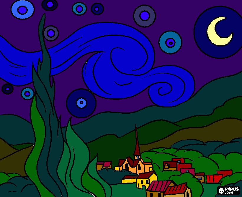 van gogh da colorare