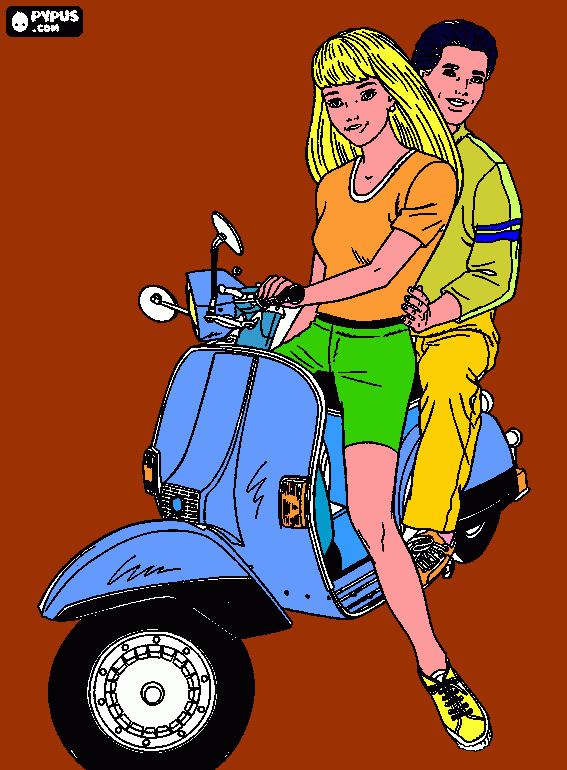 vespa p125x da colorare