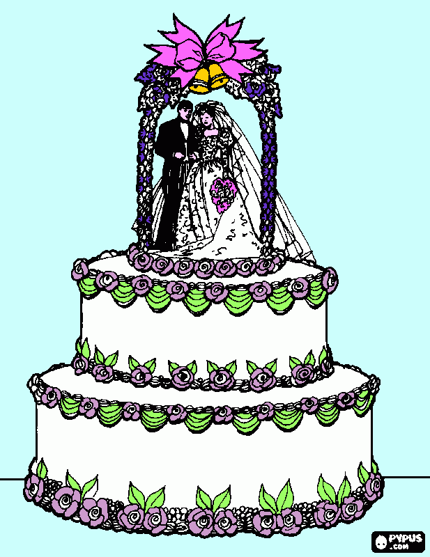wedding cake  da colorare