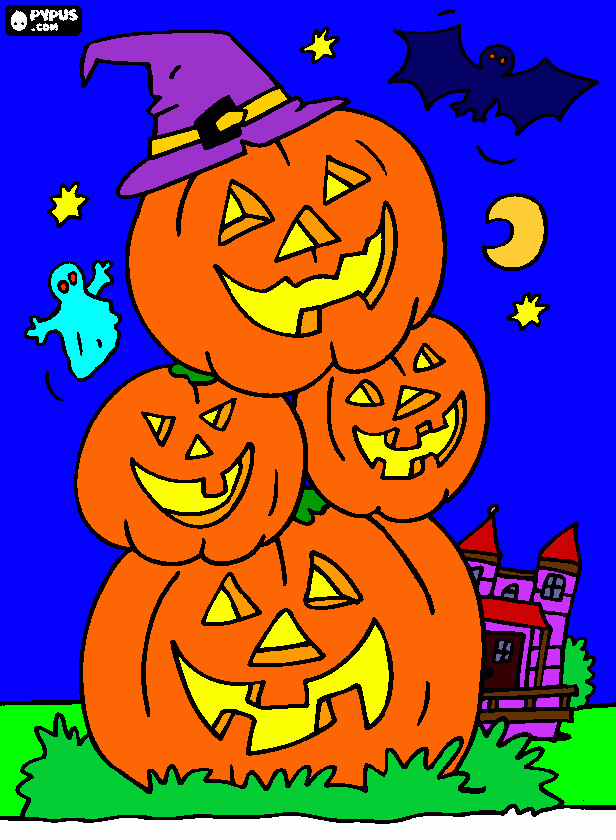 zucche di hallowen da colorare