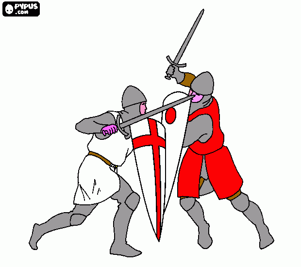 è un templare che combatte   da colorare
