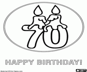 Colora Un 7 e un 0 con candele accese