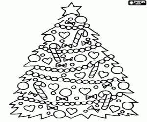 Colora Albero di Natale pieno di decorazioni