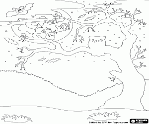 Colora Un albero fatato su Halloween