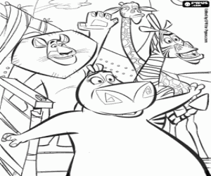 Colora Alex, Marty, Gloria e Melman, Madagascar